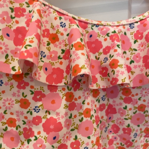 Pink Lily Floral Ruffle Swimsuit - Picture 2 of 5